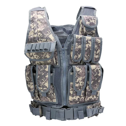 Tactical Breathable Vest SWAT Protective Police Armor Vests  Airsoft Paintball Combat Mens Adjustable Outdoor CS Training Jacket