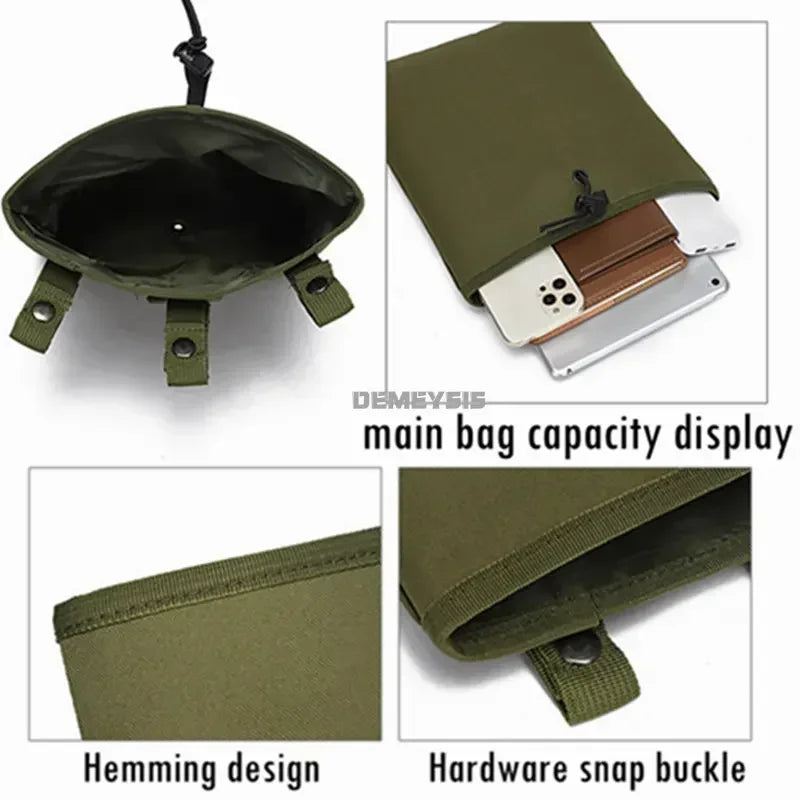 Tactical Molle Dump Magazine Pouch Mag Drop Pouches Hunting CS Gun Ammo EDC Bag Recycling Storage Bag