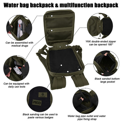 KRYDEX Tactical Hydration Pack 1.5L 50oz Water Bladder Carrier MOLLE for Vest Hydro Backpack Outdoor Travel Camping Accessories