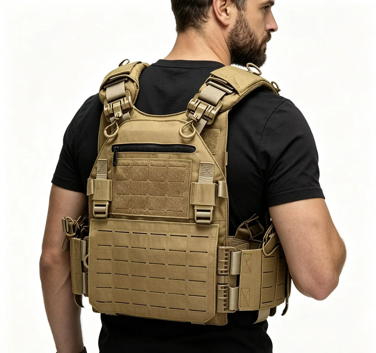 VL Quick release hunting vest with chest zipper anti-theft bag MOLLE modular expansion breathable elastic vest