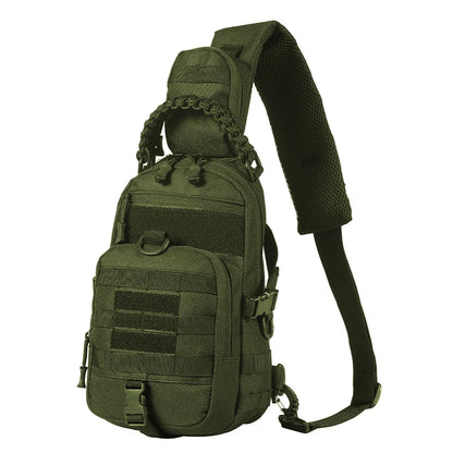 Outdoor sports multifunctional chest bag and crossbody bag with MOLLE webbing system layered design for easy access