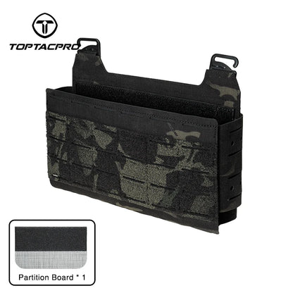 TOPTACPRO Tactical Front Panel Multifunctional Chest Rig Front Panel Laser Cut G Hook Buckles MOLLE Front Pouch 8539