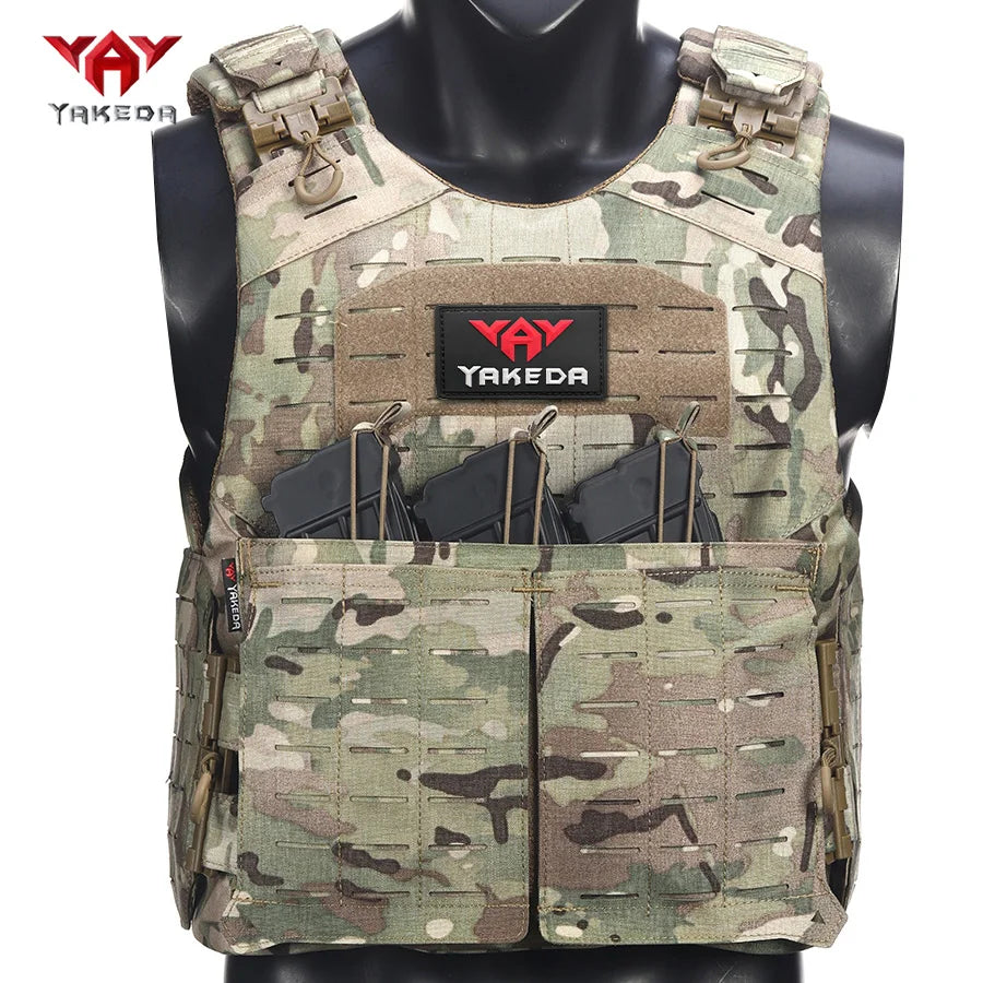 YAKEDA oversized hidden triple equipment bag hunting vest laser cutting technology tear resistant and wear-resistant material