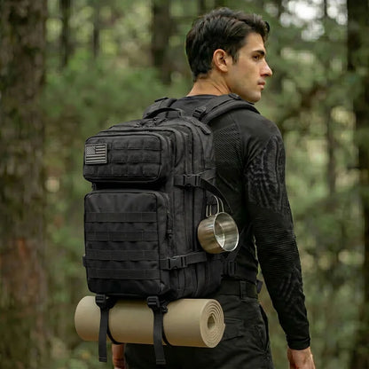 45L Tactical Hunting Backpack Molle Storage Bag Large Capacity Multi Pocket Wear Resistant Outdoor Hunting Gear Rucksack Durable Wild Shooting Daypack For Men Women Hunters Bushcraft Wilderness Trekking Camping Luggage Bag