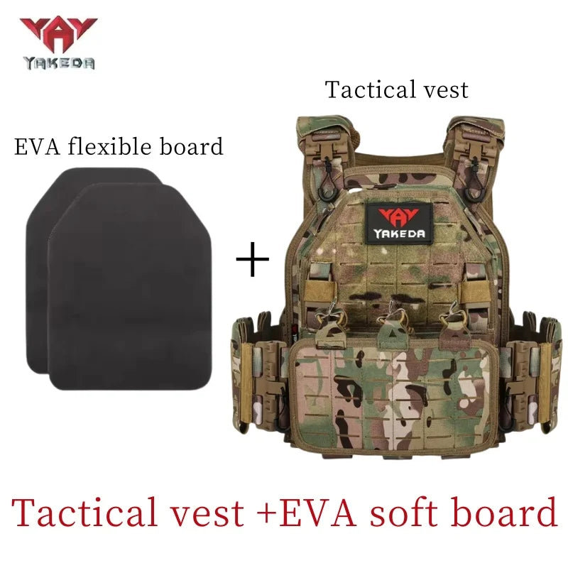 YAKEDA Tactical Vest 6094 Fast detachable light laser cut outdoor hunting black gear carry vest of high quality 1000D nylon
