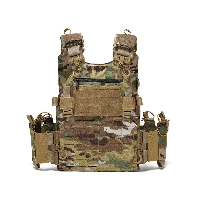 CS New Combat Vest 6094 Quick Release Lightweight Laser Cut Tactical Vest Black Gear Carry Hunting Tactical Vests