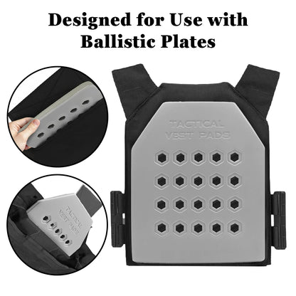 2Pcs Tactical Vest Pads Shockproof Vest Plate 35x28cm EVA Soft Cushioned Pad Lining Protect Insert Plate for Hunting Shooting