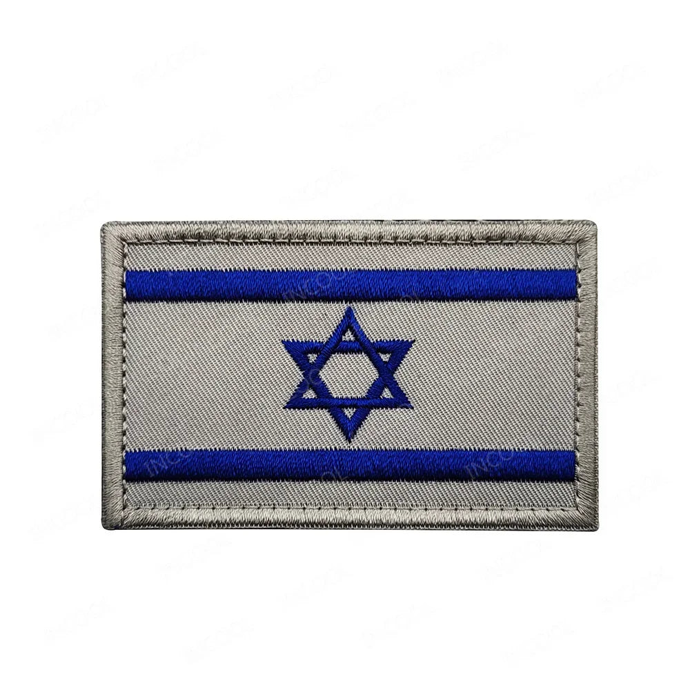 Israel Flag Embroidered Patches PVC Rubber Israeli Sticker Appliqued For Clothing