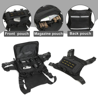 Tactical Vest Chest Bag Triple Magazine Pouch Molle Anti Theft EDC Chest Rig Bag Hunting Camping Hiking Cycling Run Men Women
