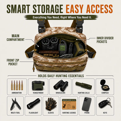 Tactical Bag MOLLE Hunting Chest Bag Fishing Pack Waist Bag Hunting Hiking Camping Outdoor Sports
