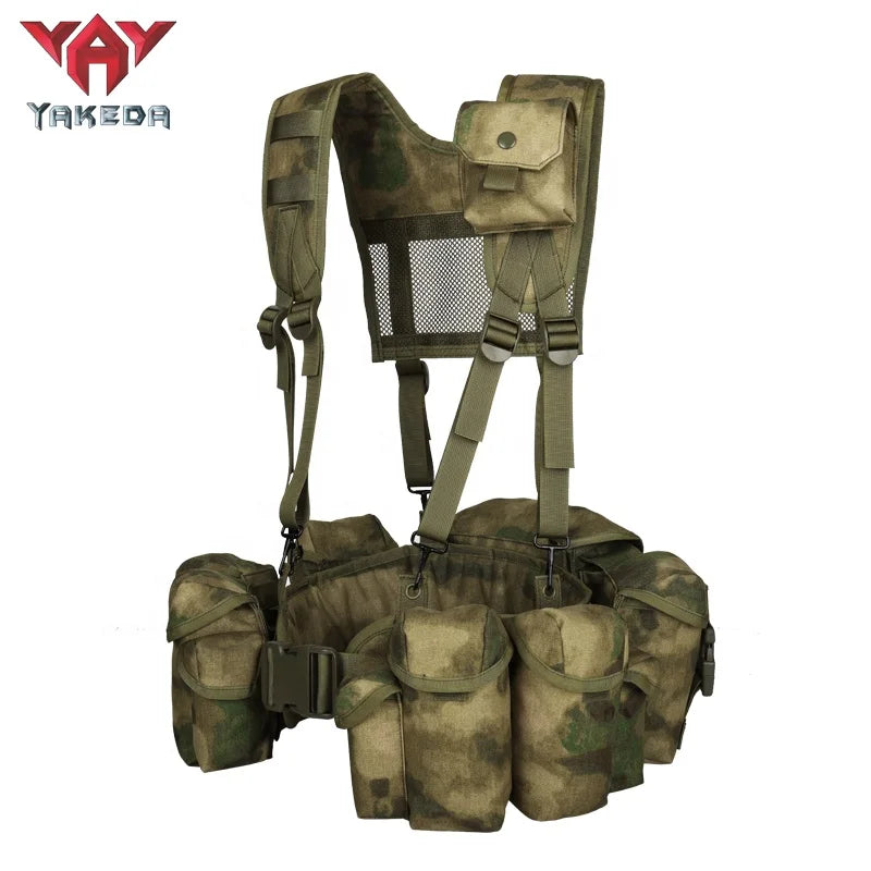 YAKEDA 1000D nylon Green Camouflage Harness Vest Tactical Chest Rig