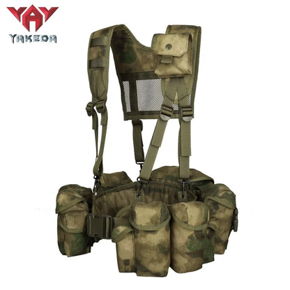 YAKEDA 1000D nylon Green Camouflage Harness Vest Tactical Chest Rig