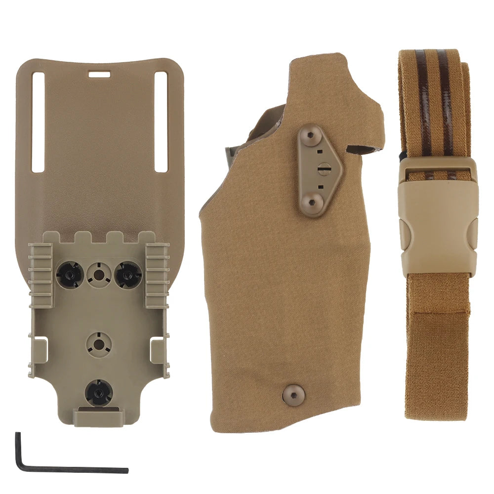 6354DO Tactical Pistol Holster for Glock 17/19 with X300/X300U Flashlight Airsoft -832 ALS Quick Release Leggings Holster