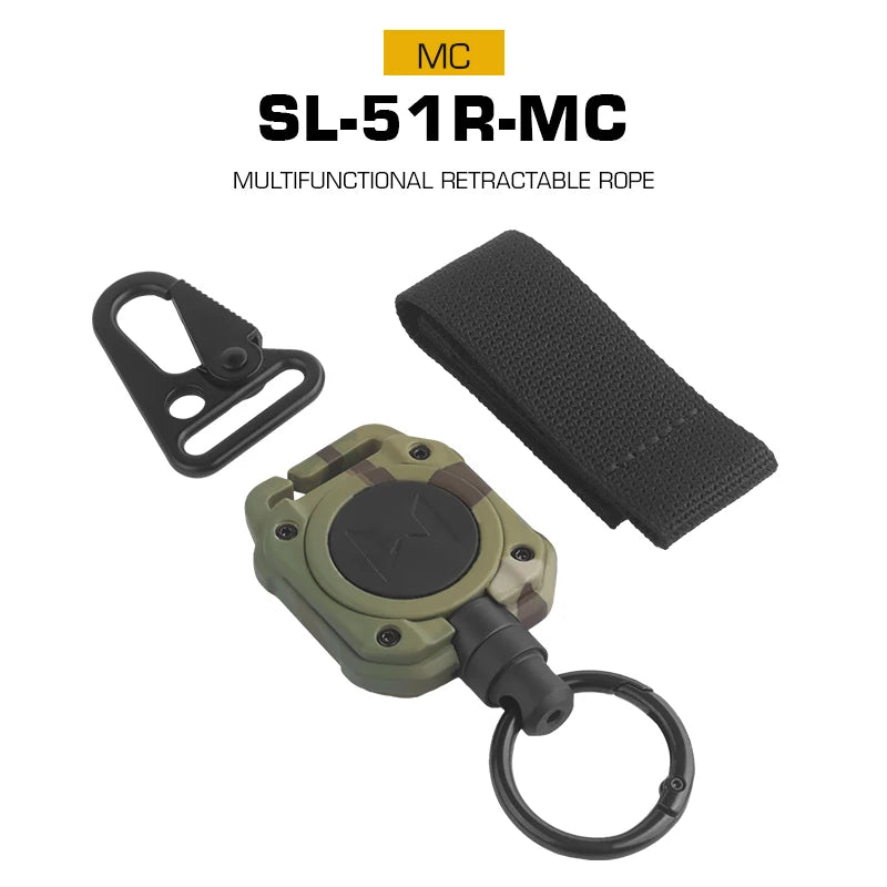 Tactical Multifunctional Retractable Rope Lightweight & Portable Hunting Airsoft Training Gear Battle Belt Plate Carrier