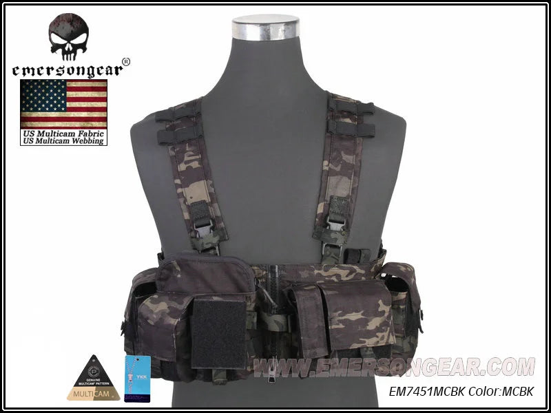 Emerson Tactical MF Style UW Gen V Split Front Chest Rig Lightweight Detachable W Zipper Buckle