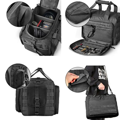Tactical Gun Range Bag Molle System Pistol Case Storage Pouch Outdoor Hunting Nylon Shoulder Pack for Shooting Rifle