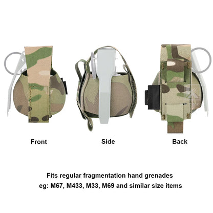 KRYDEX Tactical Elastic Frag Grenade Pouch, Waist Belt Bag, Small MOLLE Pouch Combat Hunting Outdoor Vest Belt Accessories