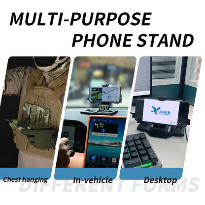 Latest Version Tactical Molle Phone Holder for Vest, Molle Phone Chest Mount Holder for Screen Size 6.0"-6.7&7.7"，Quick Release