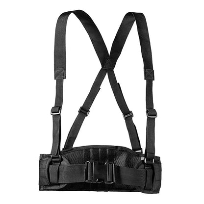 Tactical Molle Waist Belt Vest H-shaped Men Waist Girdle With Shoulder Strap Soft Padded Hunting Adjustable Belt Vest