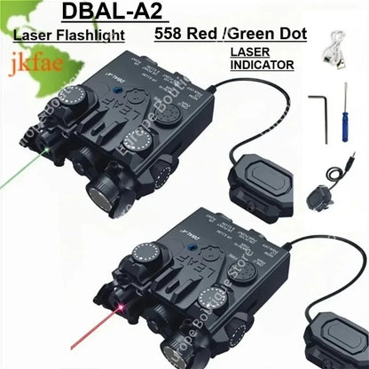 Multi-Purpose 20mm Rail Accessory, DBAL-A2 Aiming Indicator, Red Green Laser & White LED Lighting for Outdoor