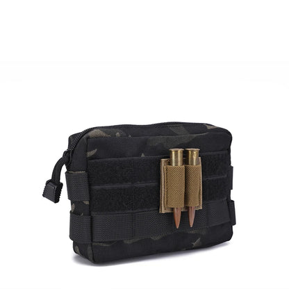 Tactical 2-Round Shell Holder 2 Hole Airsoft Buttstock Ammo Pouch Molle Bullet Magazine Carrier Adhesive Patch