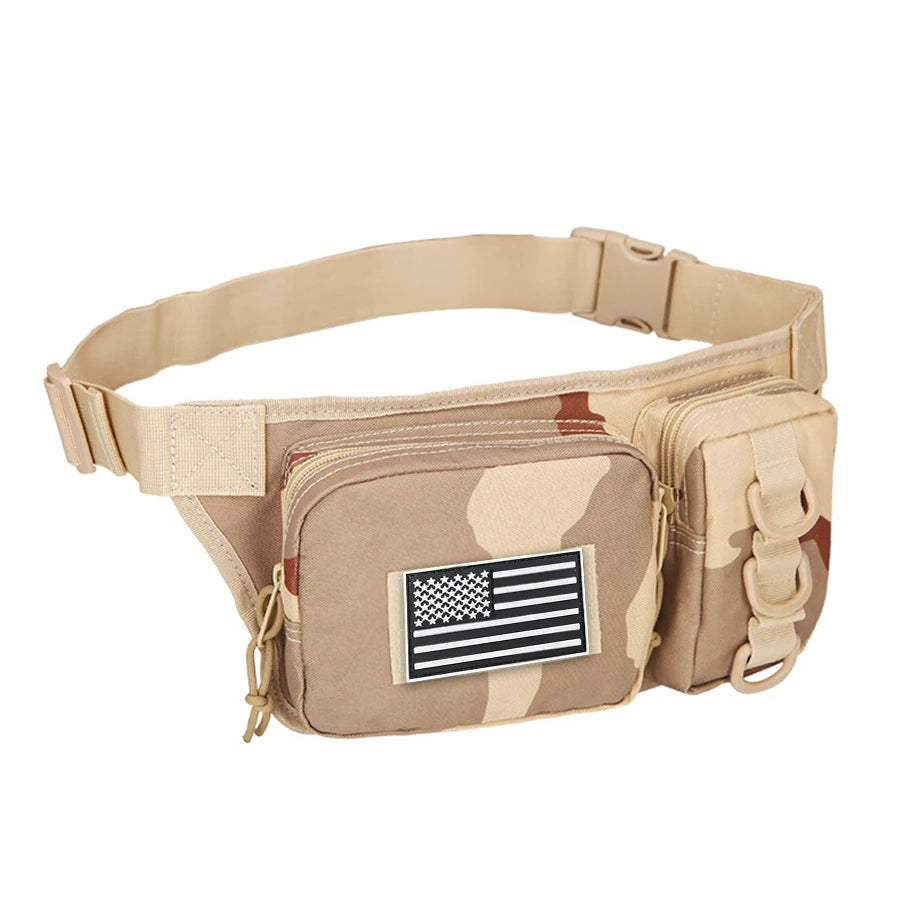 Multifunctional Waist Bag   Outdoor-grade High-Density Wear-Resistant Fabric   D-ring for Mounting   Hidden Zippered Pocket
