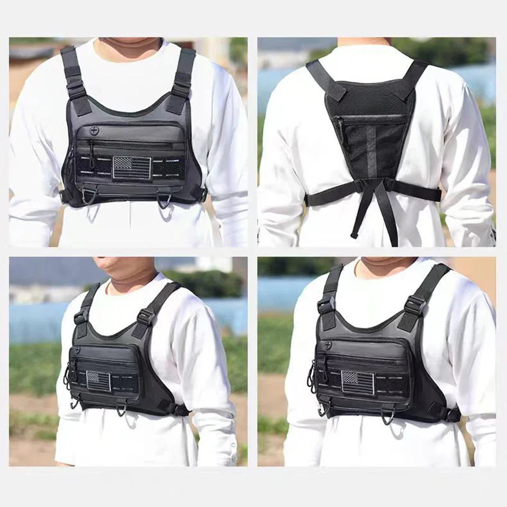 Outdoor Water Resistant Running Vest Chest Pack With Phone Holder Extra Storage Bolsa Sports Chest Bag