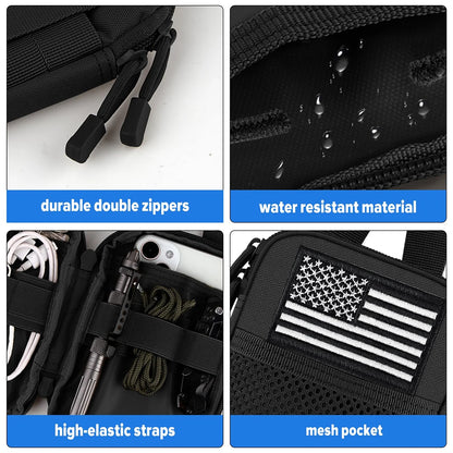Tactical Molle EDC Pouch - Compact Utility Tool Organizer, Mini Medical Waist Pack & Phone Case Holder for Camping, Hunting