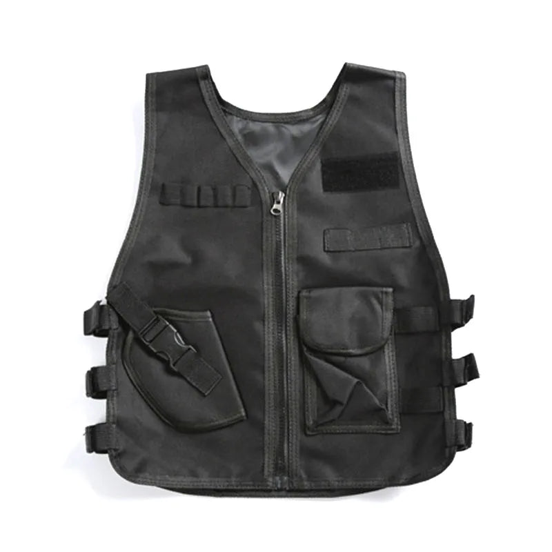 Kids Camouflage Vest Resistant Breathable Combat Vest With Multi Pocket Paintball Tactical Waistcoat CS Gear Sniper Uniform
