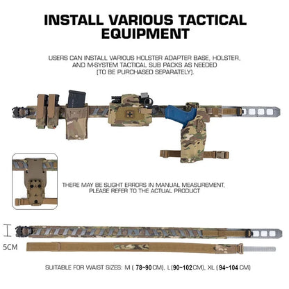 Battle Belt Camo Style MOLLE Tactical Belt Outdoor Hunting Training Inner Outer Double Waist Belt with Magnetic Locate System