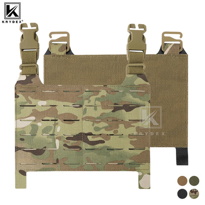 KRYDEX Tactical Laser Cut MOLLE Front Panel Detachable Flap Adapt G Hook Buckle For Plate Carrier Vest Chest Rig Accessories