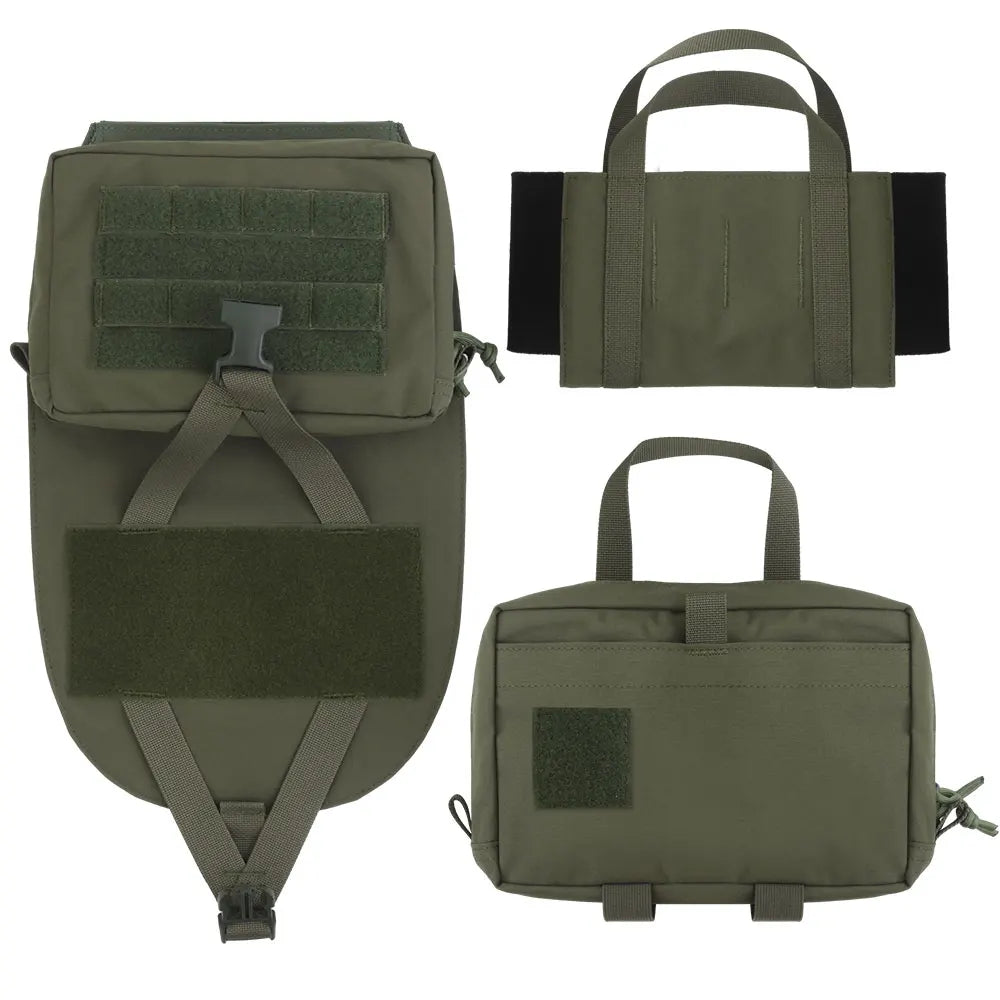 POSEIDON DEFENSE Scarab Backplate Two Pouches Back Bag Removable IFAK First AID Pouch Compatible With Molle Vest Plate Carrier