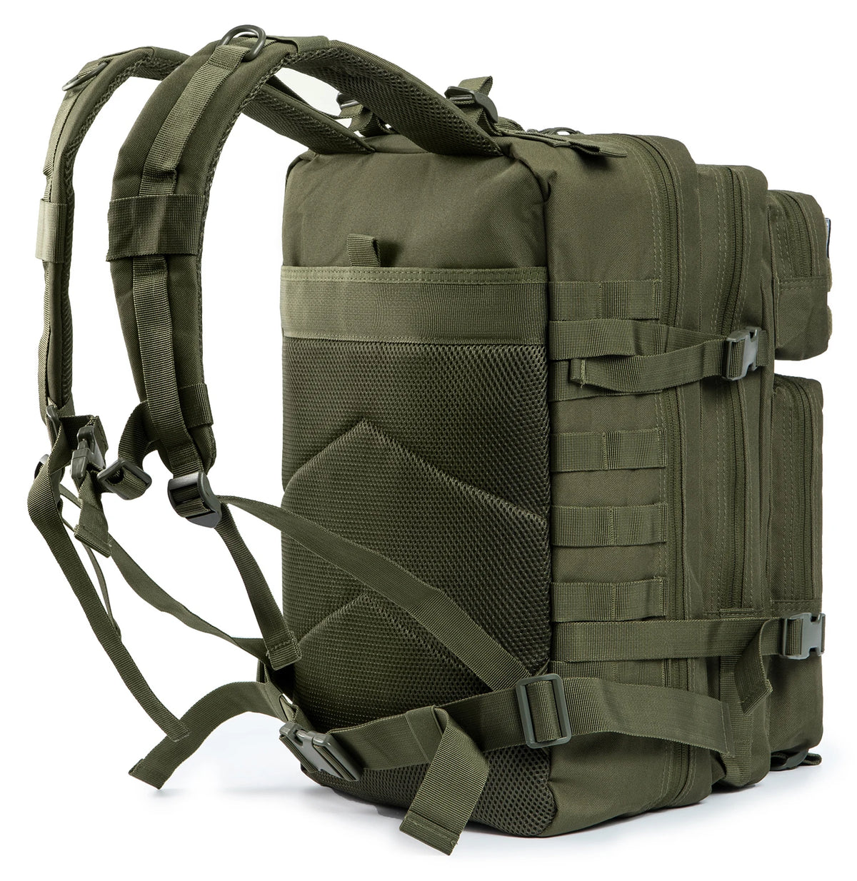 45L Tactical Travel Backpack Molle Storage Bag Large Capacity Multi Pocket Wear Resistant Camping Hiking Trekking Rucksack Durable Outdoor Mountain Climbing Daypack For Men Women Travellers Bushcraft Wilderness Trip Daily Commute Luggage Bag