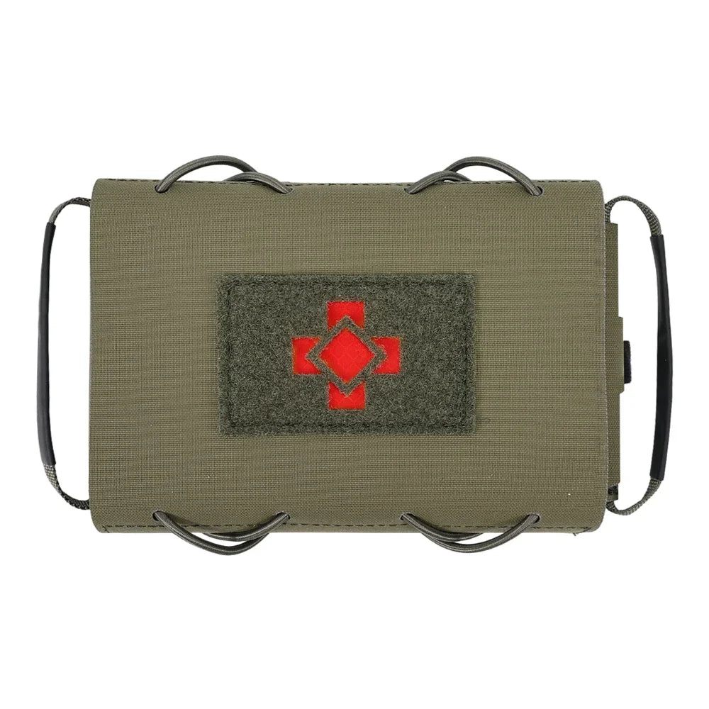 SINAIRSOFT Tactical Molle Ifak Pouch 500D Nylon Water-Resistant Medical First Aid Pouch with Red Cross Patch for Vest Backpack