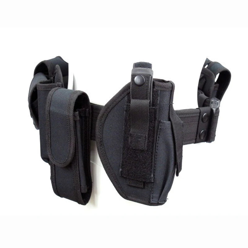 Tactical Battle Belt Airsoft Duty Belt Set Adjustable Nylon Military Security Belt Hunting Belt Gun Holster Baton Holder