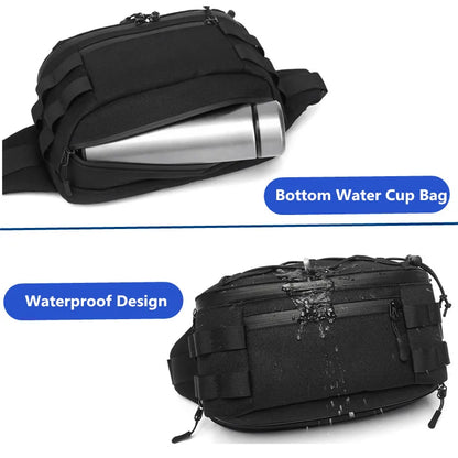 OZUKO Running Fanny Pack Men's Waist Bag Fashion Chest Pack Outdoor Sports Belt Bag for Teenager Waterproof Men Waist Bags