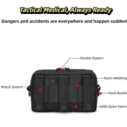 Tactical Outdoor Sports Tactical Waist Pack, MOLLE Accessory Functional Pouch, Waist-Mounted Bag, Laser Medical Bag, EDC Tool