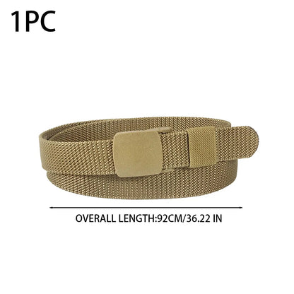 Adjustable Kids Canvas Belt No Hole Elastic Waistband for School Uniform Children Trousers Belt with Smooth Snap for Buckle Safe