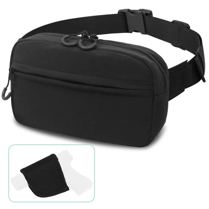 Concealed Carry Fanny Pack Tactical Belt Waist Bag with Universal Pistol Holster Handgun Pouch Sports Hiking Crossbody Sling Bag