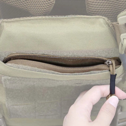 Tactical Zipper Insert Chest Rig Micro Fight Chassis Pocket Zipper Insert Zip Cover Airsoft Paintball Hunting Vest