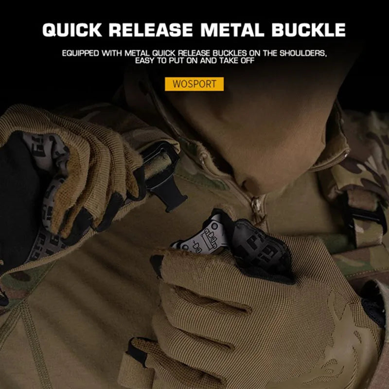 WOSPORT Hunting Vest V5 PC Quick Release Tactical MOLLE Plate Carrier With Triple Magazine Pouches Modular Vest
