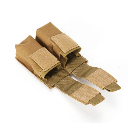 9mm Molle Double Pistol Magazine Pouch Mag Holster Flashlight Holder EDC Tool Waist Bag Vest Pouches Outdoor Hunting Accessories