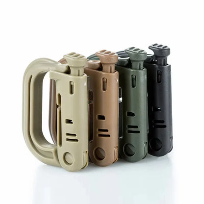 10PCS Plastic Shackle Carabiner D-Ring Clip Molle Webbing Backpack Buckle Snap Lock for Outdoor Hiking Camping Multi Gear