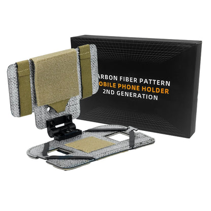 BOOIU Carbon Fiber MOLLE Foldable Navigation Board Tactical Vest Chest Phone Holder Mount Airsoft Hunting Outdoor Gear