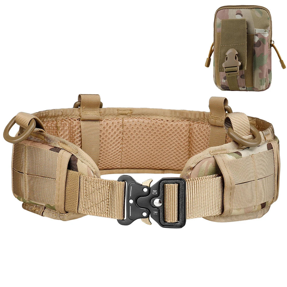 Tactical Padded Belt Airsoft CS Combat Molle Airsoft Belts Tactical Vest Duty Paintball Waist Belt War Game Hunting Accessories