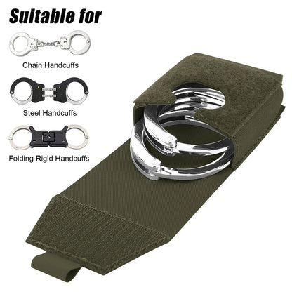 KRYDEX Tactical Handcuffs Pouch Low Profile Handcuff Case Holster Molle Waist Belt Pouch Bag Hunting Outdoor Accessories