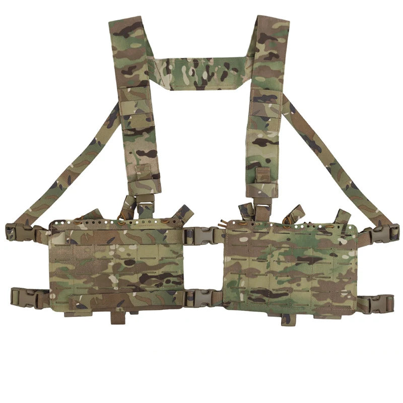Tactical Chest Rig Universal Bulletproof Vest Elastic Pouch Laser Hole Airsoft Hunting Outdoor Sport Storage Bag MOLLE Equipment