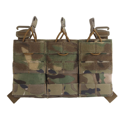 Tactical AG 3 MOLLE 5.56 M4 Triple Magazine Pouch Hunting Vest Carrier Front Panel With Elastic Fixing Rope,G-buckle,2.5 Buckle