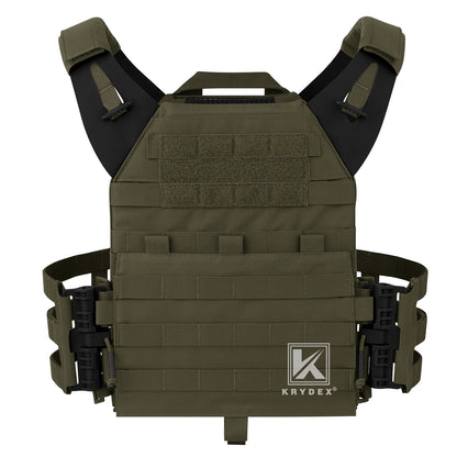 KRYDEX 500D Tactical JPC 2 Vest Plate Carrier With Detachable MOLLE Front Panel Airsoft Paintball Quick Release Vest