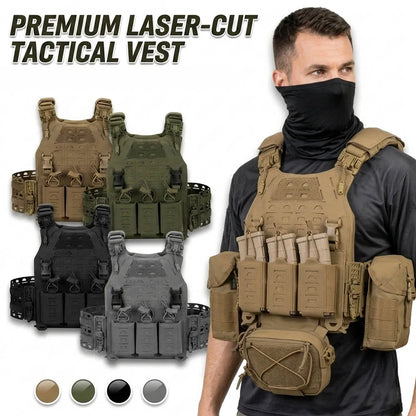 Men's Quick-Release Tactical Vest Lightweight Modular 3D Breathable Outdoor Training Vest for Shooting Hunting Hiking Camping